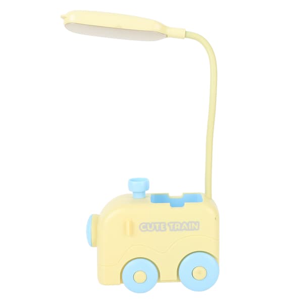 Mini Tog LED Nattbordslampe Øyebeskyttelse Studieleselys USB-lading med Pennholder for Barn Gul
