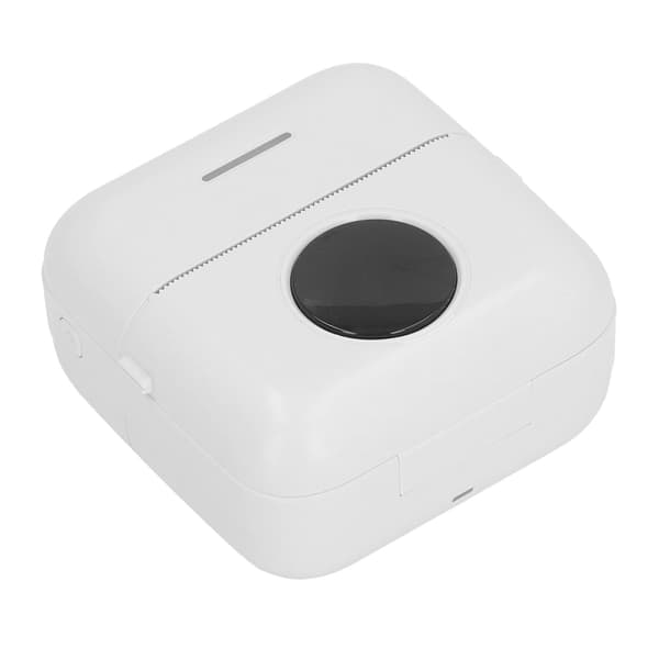 Lomme termoprinter Bluetooth High Definition Bærbar Mini Printer til QR-kode Etiket Hvid