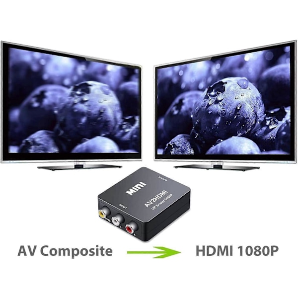 AV til HDMI Adapter Mini AV CVBS til HDMI Adapter