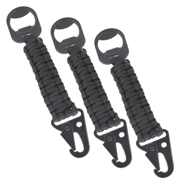 3 stk. Multifunktionel Flaskeåbner Paracord Karabinhage Lanyard AntiSlip Udendørs Vedhæng