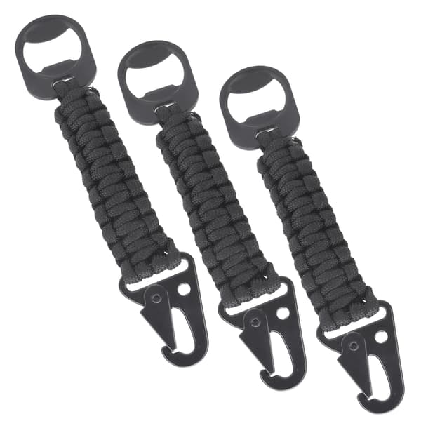 3st Multifunktionell Flasköppnare Paracord Karbinhake Snodd Halkfri Utomhus Hänge