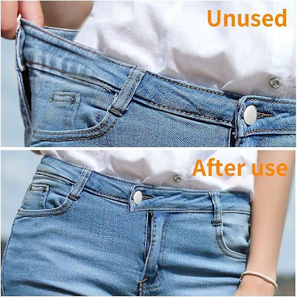 Erstatningsknapper for bukser, Avtakbare knapper, Jeansknapper, 12 stk Justerbare jeansknapper, Metallbukseknapper, For DIY-reparasjon av jeans, P
