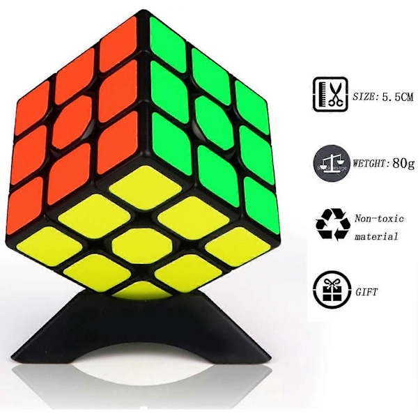 Magic Cube Set, 2x2 + 3x3, 2 i förpackningen (Svart)