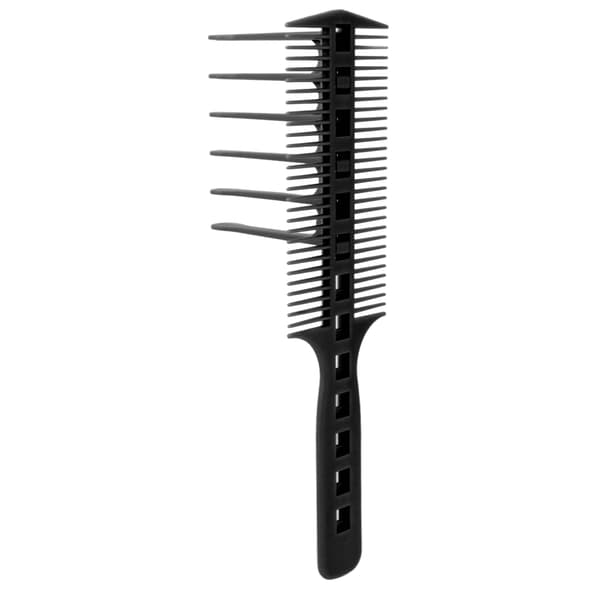 Barber Dobbeltsidet Guide Kam Multi Klippelængde Ergonomisk Bredtandet Kam til Frisør Sort
