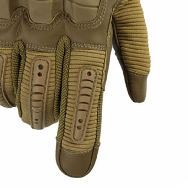 Motorcykelhandskar Hårda Knogar Andningsbara Bra Grepp Anti Slip Full Finger Powersports Handskar för Lumbering Tung Industri Brun S