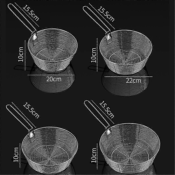 Si Fine Mesh Si Med Non-stick Bund Foldbart Håndtag Anti-skoldning Varmebestandig Rustfri Kitc 22cm