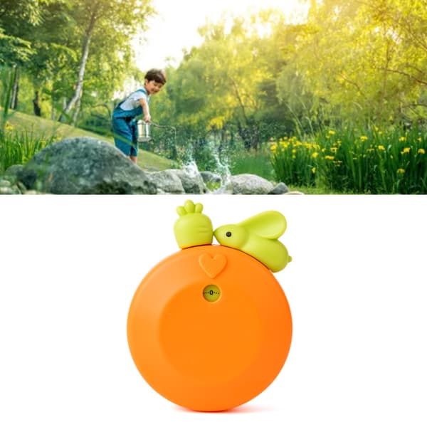 Söt mekanisk timer Mångsidig innovativ tecknad kanin Exakt kökstimer för barn Studier Matlagning Orange