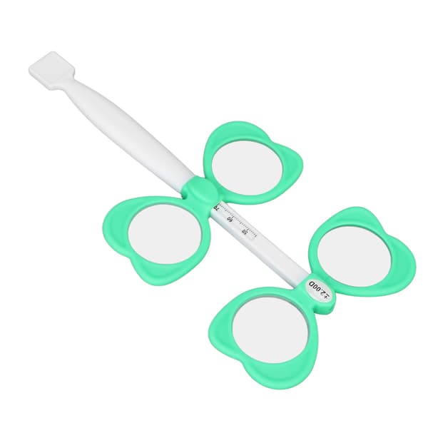 Optisk Flipper Grön Optometri Plast Flip Lins med 5 Synundersökningskort för Närsyntest ±200