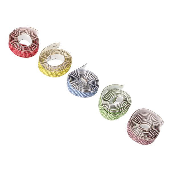 7 rader 5 meter självhäftande strassband strassband trim band för DIY-dekoration 1,5 cm bredd