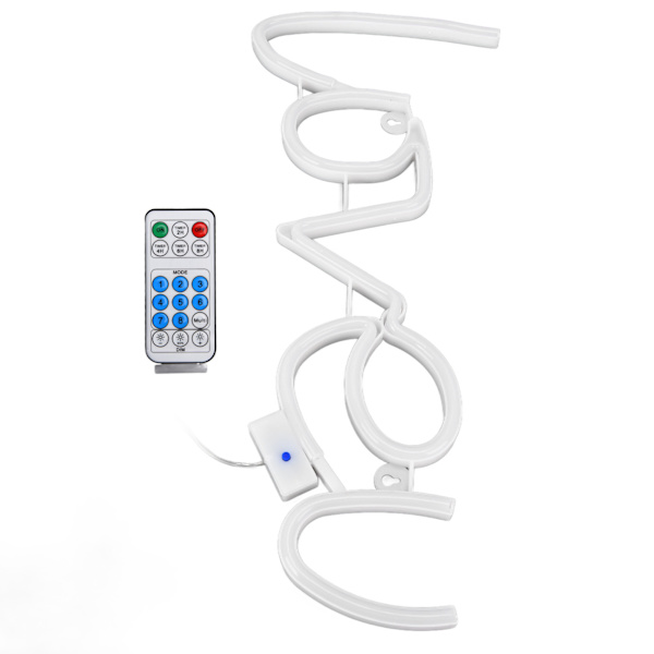 LOVEU Neon Light LED 18 Keys 8 Modes Timing Remote Control USB Light for Home Decoration 300LMWarm White + Blue Light