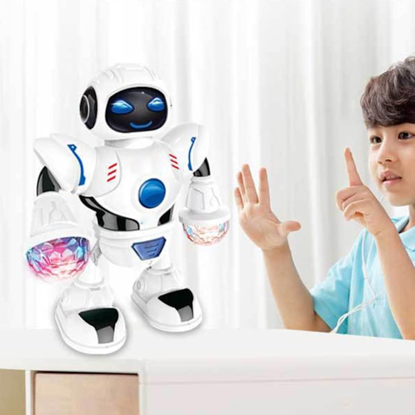 Dansende robotpuslespill pedagogisk elektrisk robotleketøy med LED-lys og musikk for barn