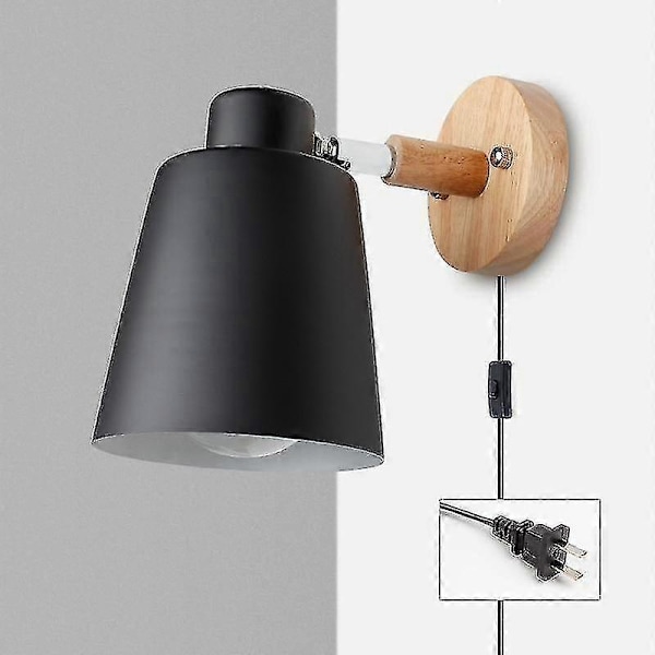 Nordisk Vägglampa - Plug-in Vägglampetter i Järn Med Strömbrytare Zekai US 1