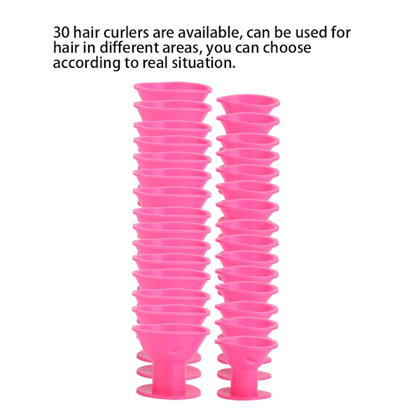 30 stk Husholdnings gør-det-selv Bølget krøllet hår Roller Hårkrøller Styling Frisørværktøj (Pink)
