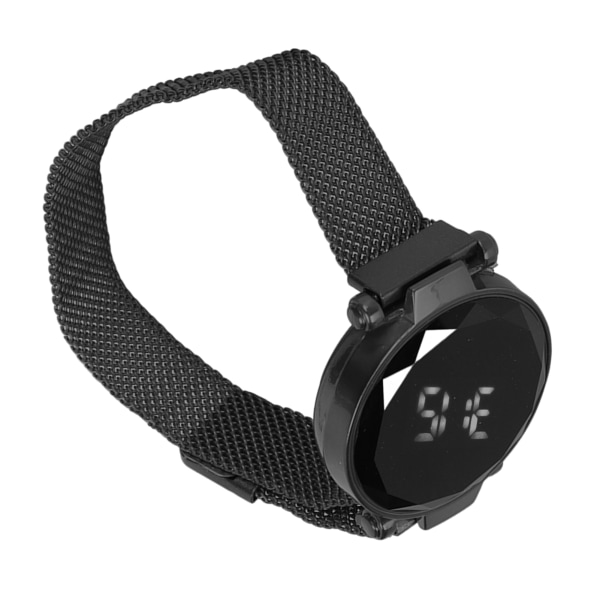 Kvinnor LED- watch LED-pekskärm Stor skärm Slitstark legering Modedesign Digital LED- watch för tjej kvinnor Vuxen Svart