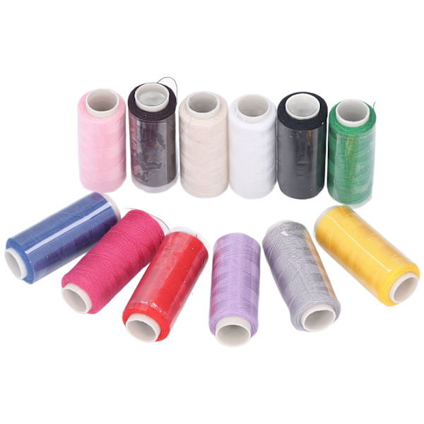 Sytråd Hushåll 12 Färger 250 Yards Handgjord Polyester Sytråd DIY Sömnad Broderi Quiltverktyg Set