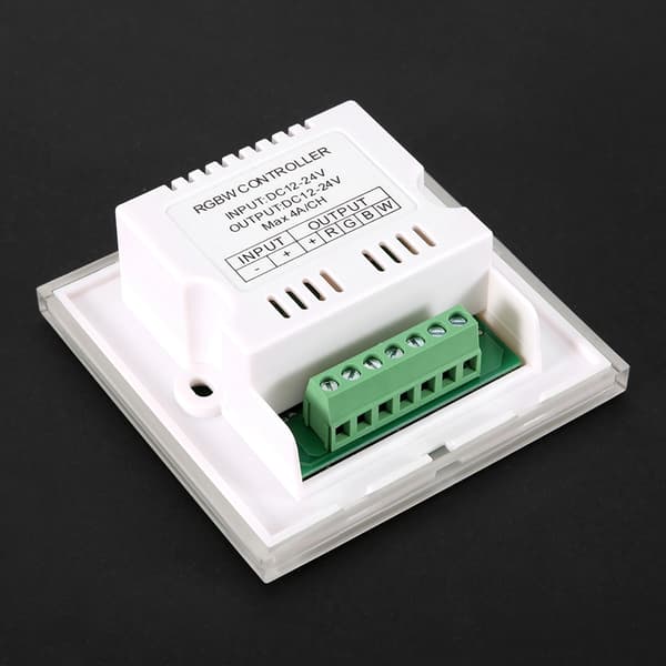Vægmonteret farverig RGBW LED Touch Panel Controller Lysdæmperkontakt til LED Strip Lys Hvid