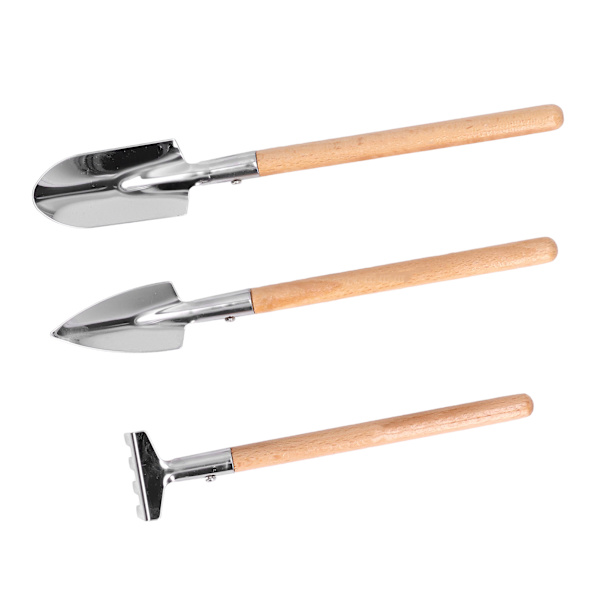 Trädgårdsspade set spade murslev kultivator transplanter rostfritt stål ogräsverktygssats