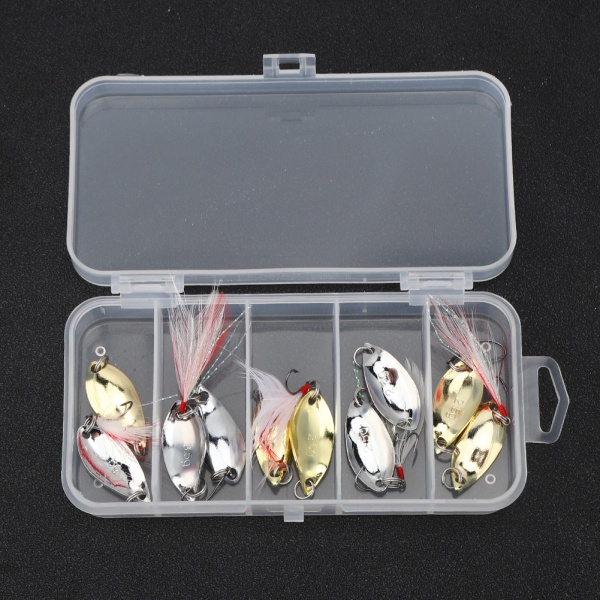 Skedformade paljetter Fiskkrok Konstgjorda fiskedrag Age Fiskeredskap 2,5 / 3,5 / 5g Röd set