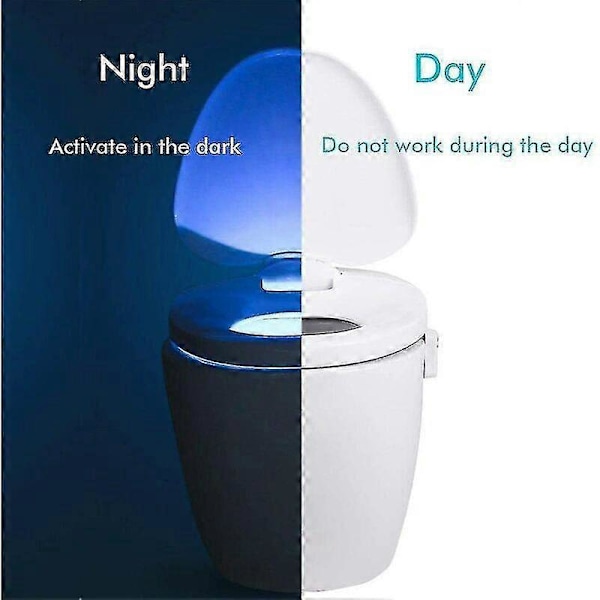 Toalettlampe, LED Nattlys for WC Bad Rom Detektor Sensor