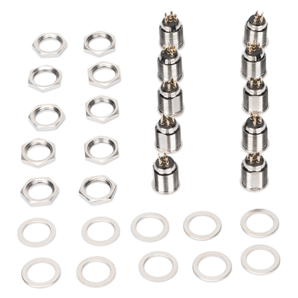 XLR Jack Socket 5 Pin Han Metal XLR Stik Panelmontering med 3 Pin Base til Mikrofon