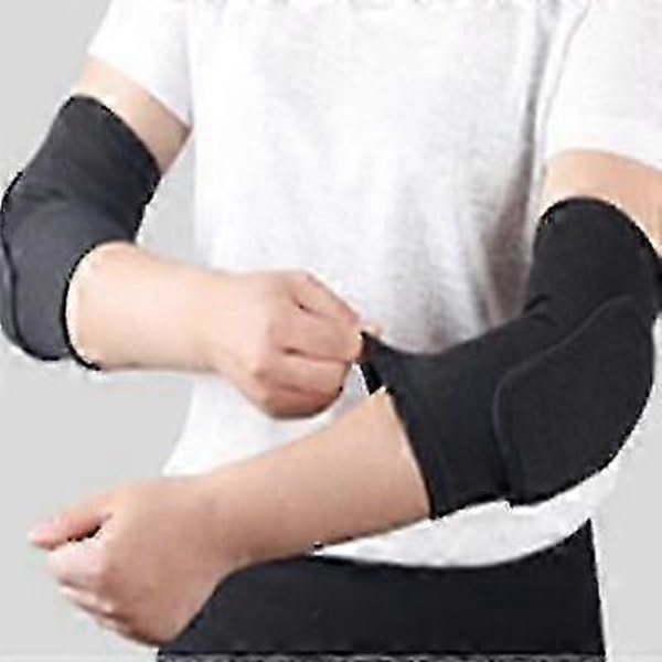 Elastiska armbågsskydd Förtjockad Svamp Armbåge Knäskydd Skydd Basket Volleyboll Sport Arm Ärm Pad Vuxna Barn 2st grå M