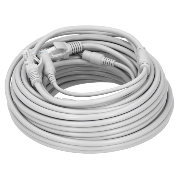 Bärbar Ethernet-kabel 2-i-1 Nätverkssladd för power för IP-kamera NVR CCTV-system15m / 49.2ft