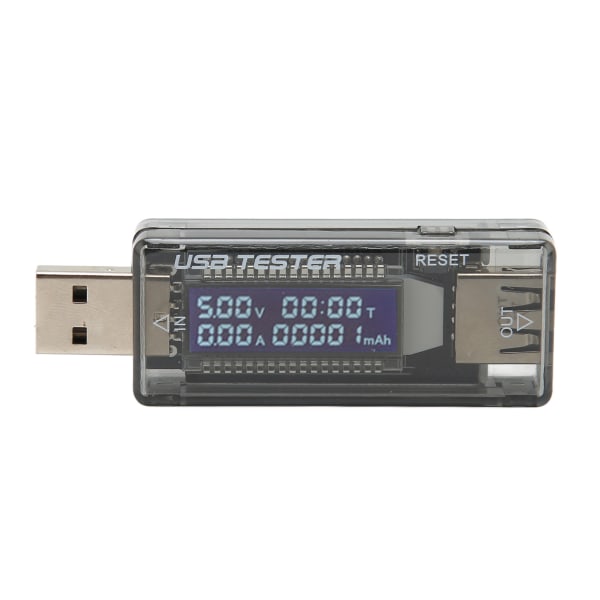 USB-opladermåler LCD-skærm Transparent bærbar strømspændingstester 3,5‑20V 0‑3,3A