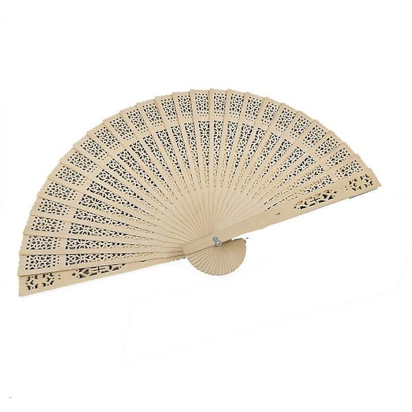 Sandaltrehåndvifte - Bryllupsgave og festdekorasjon (20,5 cm)