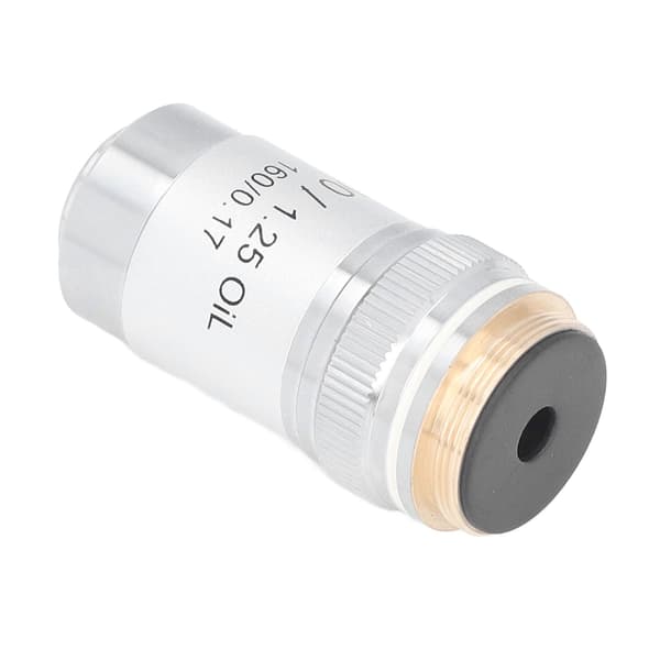 Akromatisk objektiv messing forkromet 100X højtydende mikroskoplinse interface 20,2 mm