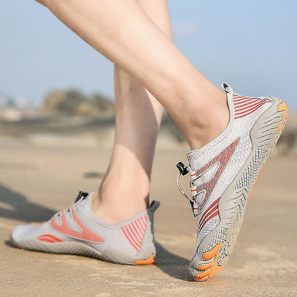 Barefoot Trailsko for Løping, Strand og Vann for Menn - Hvit og Oransje