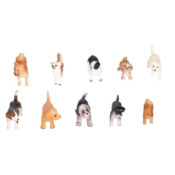 10 st minihundfigurer leksaksset handmålade plastsimuleringsvalpfigurer lekset 10 set
