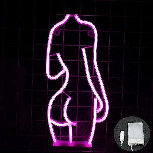 Lady LED Neonskylt för Väggdekor - USB Batteridriven, Idealisk för Vardagsrum, Bar, Fest, Jul, Bröllop Zekai
