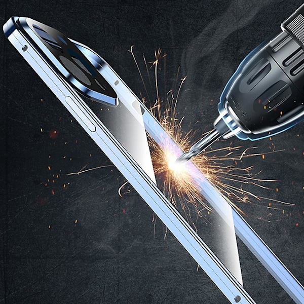 1-pack Skal för iPhone 13 Pro Max, 360 graders fram- och baksida i härdat glas, Allomfattande metallskal för iPhone 13 Pro Max Stöttåligt skal