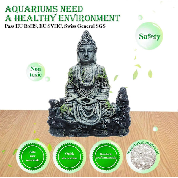 Akvarium Buddha Statue Dekorationer - Akvarium Dekor Ornament Fisk Tank Buddha Statue Dekoration