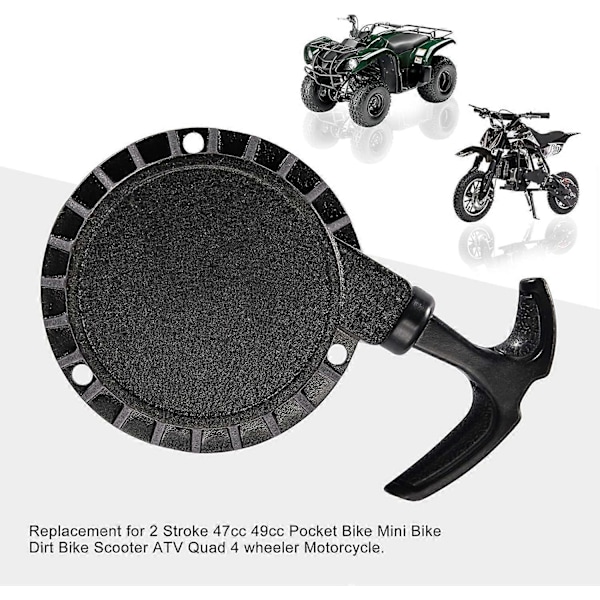 Svart Dragstart Rekyl Ersättning för 2-takts Rekylstart Monteringsbyte för Pocket 47cc 49cc Minimoto Quad Dirt Bike Svart