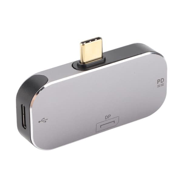 Dockningsstation Multifunktionell 3 i 1 Typ C Hane till DP 2 Typ C Hona USB C Hub för Windows för Android för OS X