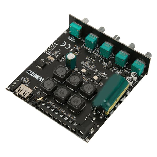 Digital effektforsterkermodul 2.1-kanals stereo Bluetooth 5.1 lydforsterkermodul med subwoofer DC12-24V