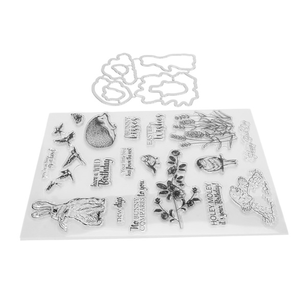 Läpinäkyvä leimasinsarja Ainutlaatuinen muotoilu Läpinäkyvä leima Embossing Leikkuuteräsarja DIY Scrapbook-käsitöihin