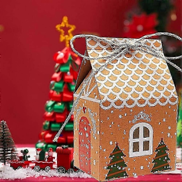 50-pack Julklappsaskar, Jul Kraftpapper Godisaskar