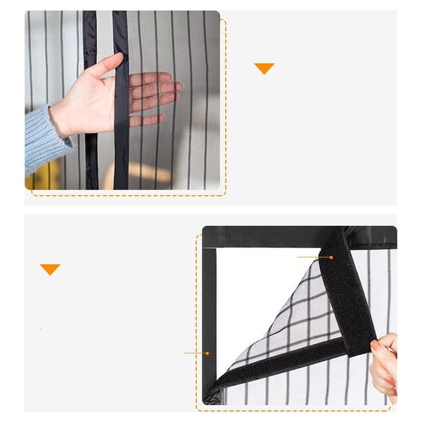 Magnetisk insektgardin 80x200cm (svarte striper + borrelås + spiker)