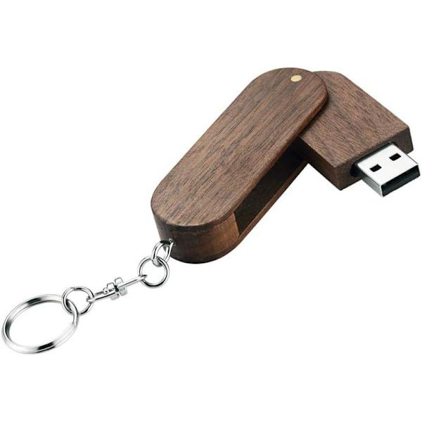 USB-flashdrev, 32 GB massivt træ avanceret roterende højhastigheds USB 2.0-flashdrev, USB-flashdrev datalagring, hængende hjul med trækasse