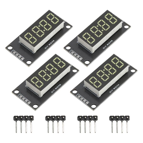 4 uppsättningar digitala rördisplaymoduler LED 4-siffrig 7-segment 0,36 tum TM1637 drivkrets vit MRA110F