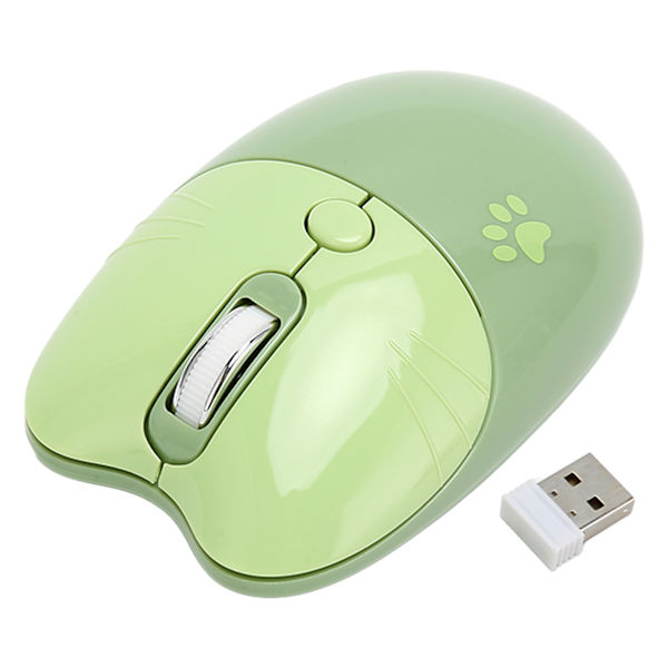 Trådløs mus BT5.1 eller 2,4 GHz Silent Click Justerbar DPI Auto Sleep Office Mouse for Girl Working Family School Cafe Green