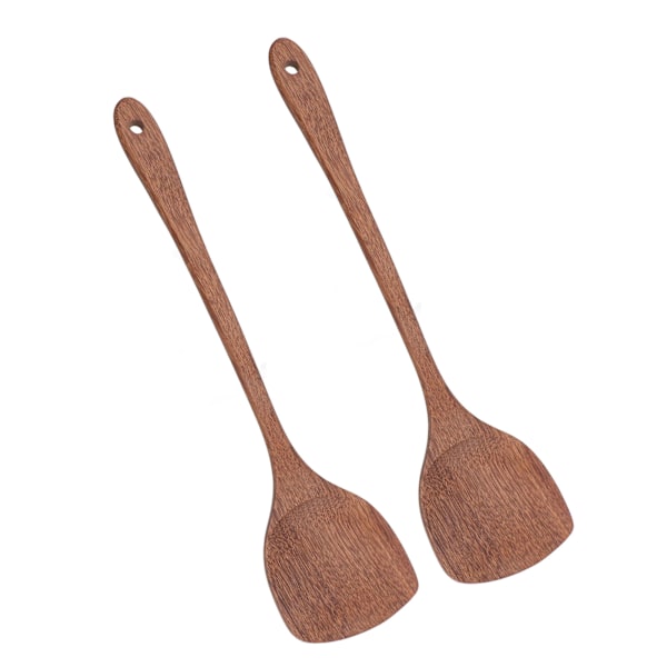 2 stk trespatel i tre med langt håndtak for blanding og snuing 38,5 cm / 15,2 tommer