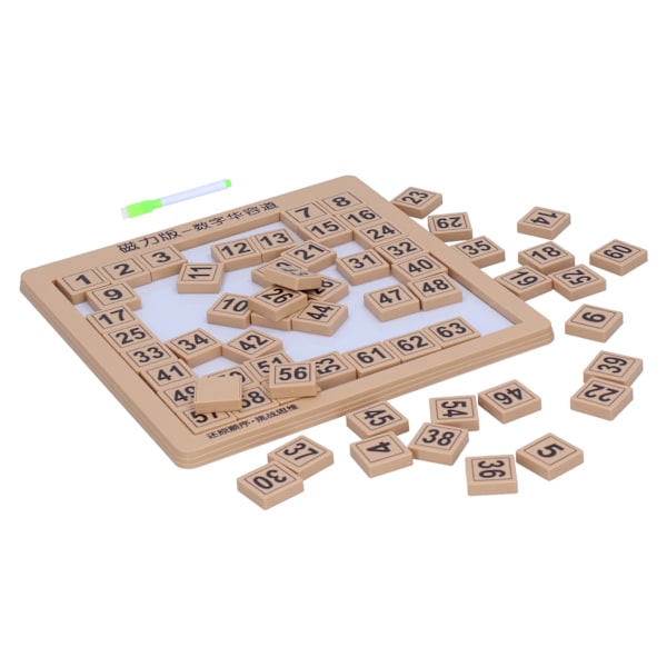 Peräkkäisten numeroiden pulmapeli magneettinen piirtotaulu lelu lapsille lapsille työpöydän pulmapeli leluBrown