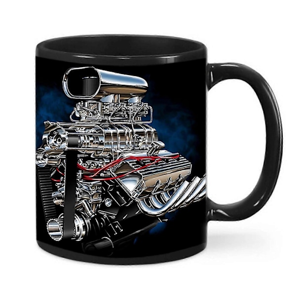 Mekanisk Motor Kaffemugg - Motor Kolv Svart Kaffemugg - 350ml G