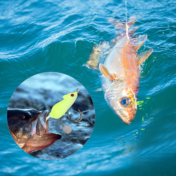 6 stk 5,5 cm/10,5 g paljett kunstig frosk fiske lokker hardt agn med kroker fiskeutstyr tilbehør