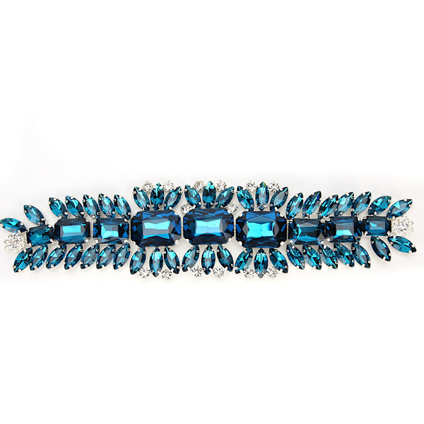 Kristall Rhinestones Blomma DIY Sy Kläder Skor Dekoration Tillbehör Royal Blue