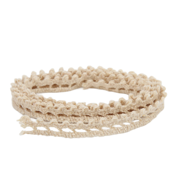 Spetsband Bomullstråd 20 Yards Beige Dekorativa Tillbehör för DIY Kläder Present Dekoration