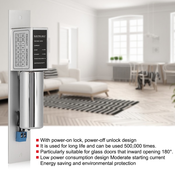 Normal temperatur elektrisk boltlås - DC12V 2-leder adgangskontrolsystem